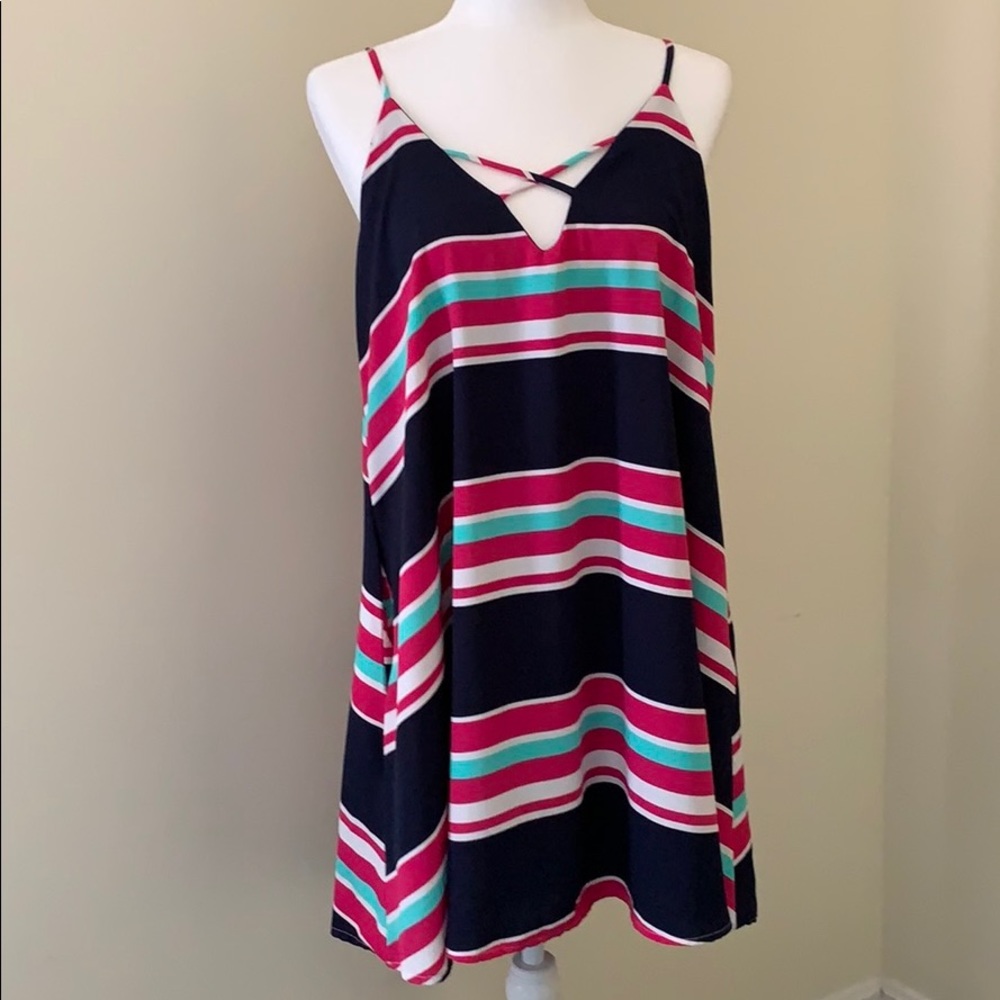 PEACH LOVE flowy striped summer dress